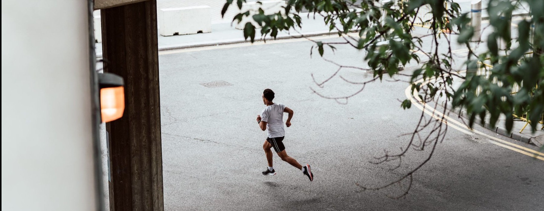 a man running on a street