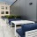 Rooftop seating area with water feature