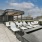 Rooftop seating area with water feature