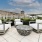 Rooftop seating area with water feature